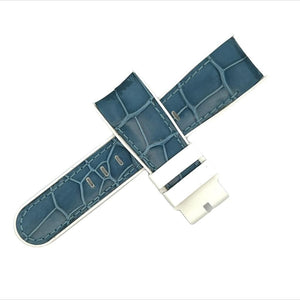 Corum 22mmx18mm White and Blue Rubber Watch Band Strap
