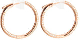 18k Rose Gold Plated Cubic Zirconia Round Hoop Women's Silver Earrings