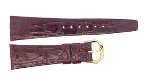 Raymond Weil 20mm  x 14mm Burgundy Leather Watch Band Gold Buckle S