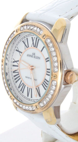 Anne Klein Women's 10-9825MPTR Swarovski Crystal Accented  Leather Strap Watch