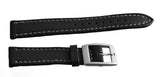 Authentic Locman Lorica 18mm Black Leather Watch Band with Silver Buckle