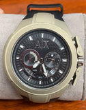 Armani Exchange Chronograph Black and Grey Dial Black Rubber Mens Watch AX1197