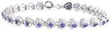 Sterling Silver 925 Womens Synthetic Sapphire Stones Bracelet 5.5mm Wide