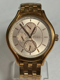 Fossil Womans Watch BQ1581 Gold Tone Multifunction Crystals Stainless