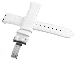 Aqua Master 17mm Widens to 21mm White Leather Special Watch Band Strap