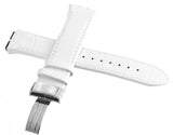 Aqua Master 17mm Widens to 21mm White Leather Special Watch Band Strap