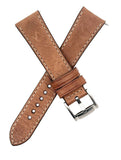 Fossil Men's 22mm Light Brown Leather Silver Buckle Watch Band Strap