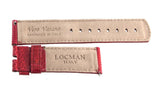 LOCMAN Men's 24mm x 23mm Red Lizard Leather Watch Band