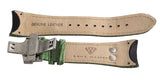 Aqua Master Mens 26mm Green Leather Silver Buckle Watch Band Strap