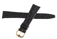 Revue Thommen 18mm Black Lizard Leather Gold Buckle Watch Band NOS