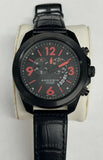 Android Mens Black Dial Black Leather Strap Chronograph Watch AD428