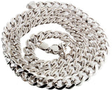 Sterling Silver Men's Pave Cz Cuban Link Chain 36"  10mm Wide 140 Gr