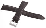 Raymond Weil 19mm x 16mm Dark Brown Leather Silver Buckle Watch Band  V3.15