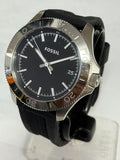 FOSSIL AM4443 Retro Traveler Black Dial Stainless Steel Men's Watch