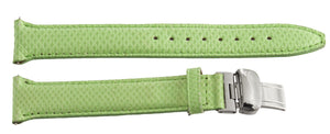 LOCMAN Women's 18mm x 14mm Green Alligator Leather Silver Buckle Watch Band