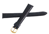 Wittnauer Womens 18mm x 14mm Black Lizard Leather Gold Buckle Band