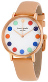 Kate Spade 1YRU0735 Metro Vachetta White Dial Beige Leather Strap Women's Watch