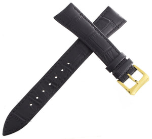 Raymond Weil 19mm Black Alligator Leather Watch Band  Gold Tone Buckle v2.15