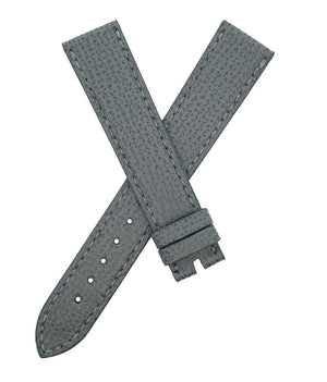 Chopard 18mm x 16mm Men's Grey Genuine Leather Watch Band Strap B2105-0005