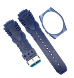 Aqua  Master  Gel Plastic Watch Strap Band 19MM with Cover Navy Blue  - W13