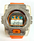 King Master Unisex Silver Case Orange Rubber Strap Watch