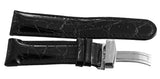 Joe Rodeo 24mm Black Leather Watch Band Strap With Silver Tone Buckle