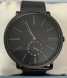 Skagen Men's Hagen Three-Hand Black-Tone Alloy Watch SKW7604