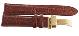 Aqua Master 22mm Brown  Leather Gold Buckle  Men's Watch Band Strap