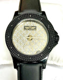 Kings Master Mens Gold/Silver/Black Dial Black Leather Strap Watch 104M
