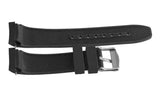 Aqua Master 21mm Black Rubber Nicki Jam Watch Band Strap W/Silver Buckle