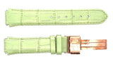 Aqua Master 14mm Light Green Leather Rose Gold Buckle Watch Band