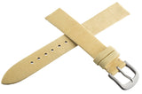 Authentic Locman 16mm Beige Ribbed Leather Watch Band Strap with Buckle