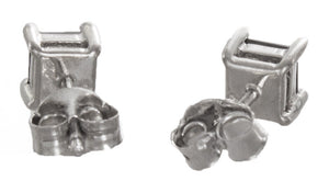 5mm Sterling Silver Black CZ Stone Stud Earrings