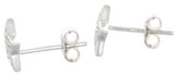 Sterling Silver Star Shape 8mm Cubic Zirconia CZ's Pave Stud Girl Stud Earrings