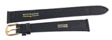 Wittnauer Womens 18mm x 14mm Black Lizard Leather Gold Buckle Band