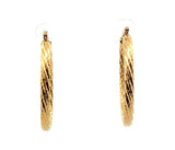 Gold tone Women's Oval Hoops Earrings