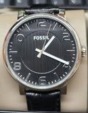 Fossil BQ2248 Arabic Black Dial Black Leather Strap Men's Watch