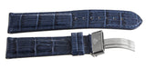 Aqua Master Mens 22mm  Dark Blue Alligator Leather Silver Buckle Band