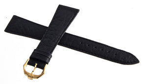 Raymond Weil Geneve Womens 19.5mm Black Leather Gold Buckle Watch Band Strap