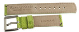 LOCMAN Women's 21mm x 20mm Green Lizard Leather Silver Buckle Watch Band