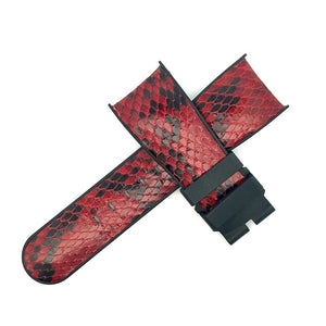 Corum 24mm x 20mm Black and Red  Rubber Watch Band Strap Large