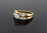 .46ct 14k Solid Yellow Gold Natural Round Diamond Chanel Set Engagement Ring