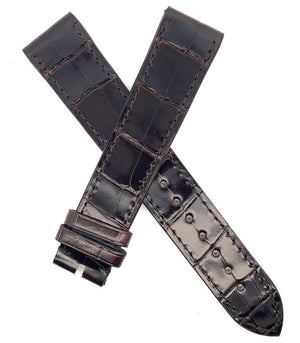 Chopard 20mm x 18mm Dark Brown Glossy Alligator Watch Band Strap B0208-099S8