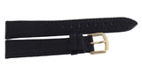 Wittnauer Womens 18mm x 16mm Black Lizard Leather Gold Buckle Band