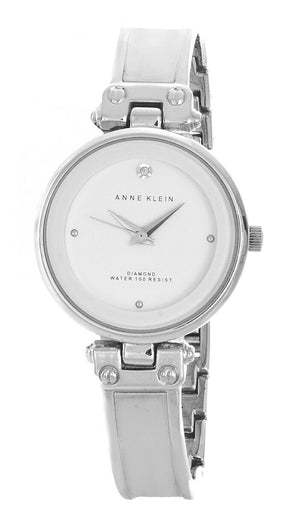 Anne Klein White Dial Silver Steel Bracelet Quartz Watch AK/1273