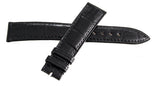 Gerald Genta 18mm x 16mm Shiny Black Leather Watch Band