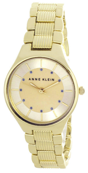 Anne Klein Women's Gold Tone Dial Gold Tone Metal Bracelet Watch AK/2066CHGB