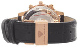 Aqua Master Women's Black Dial Rose Gold Genuine Leather Band Quartz Watch 41mm
