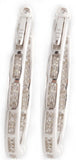 Sterling Silver Women's Silver-tone CZ Cubic Zirconia Hoop Earrings