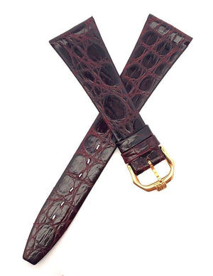 Raymond Weil 20mm  x 14mm Burgundy Leather Watch Band Gold Buckle